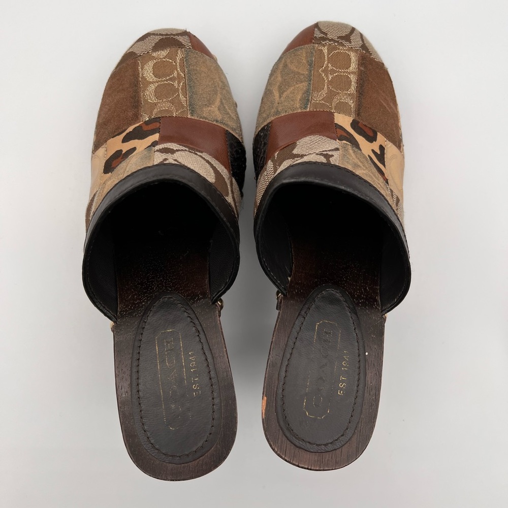 Coach Mules, Patchwork, Gold Studded - image 5